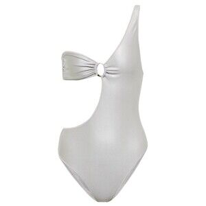 Oseree Glow One Shoulder Swimsuit In Silver SS Sm New W/O Tag